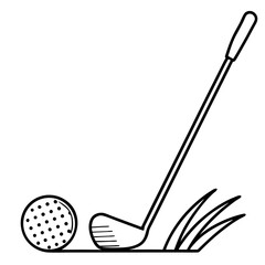 golf ball and club