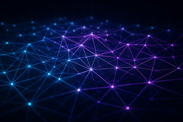 Fototapeta premium Neural Network Web with Glowing Interconnected Lines and Nodes Representing Artificial Intelligence and Futuristic Digital Technology for Data and Communication