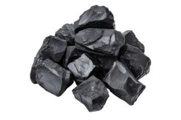 A pile of activated carbon isolated on a white background