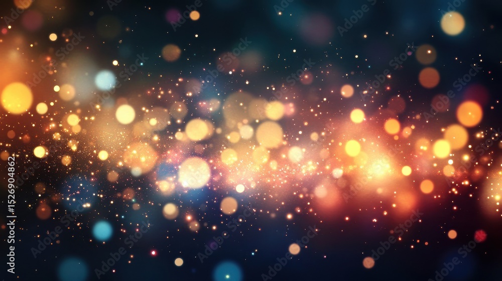 Poster abstract blurred background with glowing lights and sparkling particles creating a dreamy effect sui