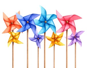 Watercolor pinwheels
