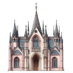 Sainte-Chapelle. Sainte-Chapelle hand drawn watercolor illustration