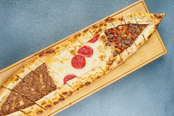 Turkish Pide with Minced Meat and Vegetables