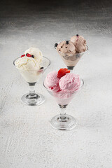 Two Ice Cream Desserts with Berries