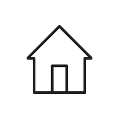 Simple House Icon: A Minimalist Line Drawing of a Home