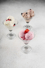 Assorted Ice Cream in Glass Cups