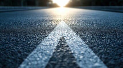 Asphalt Road Symbolism, Long, asphalted road with upward arrows. Symbolizes growth, development, success.Ideal for themes of progress, ambition, and continuous improvement.