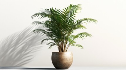 Fototapeta premium A tall indoor plant in a large pot, isolated on a transparency background