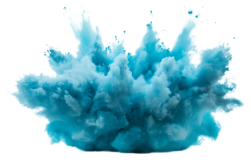 Turquoise Dust Cloud Explosion Transparent PNG Resource