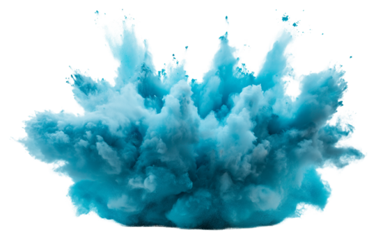 Turquoise Dust Cloud Explosion Transparent PNG Resource