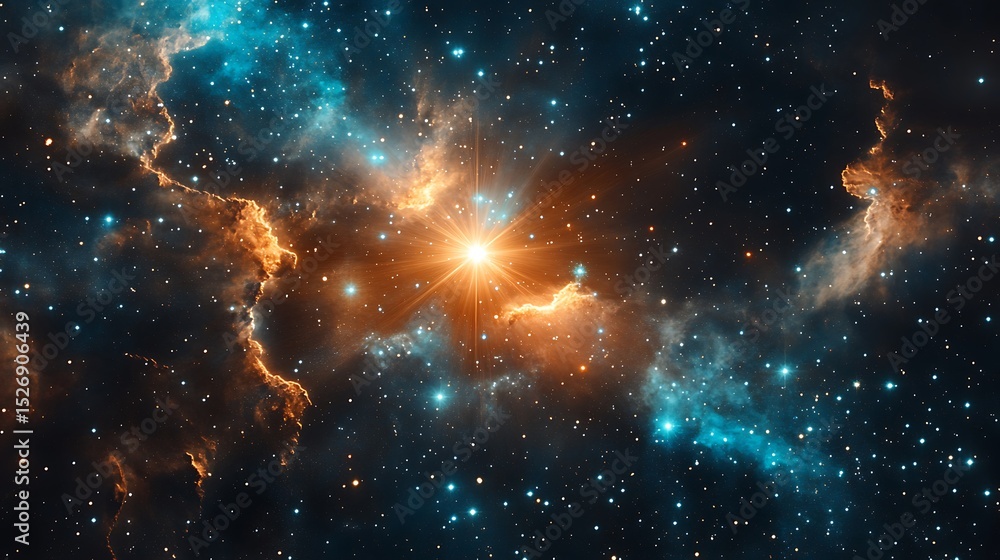 Poster astronomical background with stars and constellations in outer space