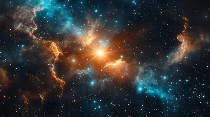 Fototapeta premium Astronomical background with stars and constellations in outer space