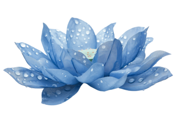Blue lotus flower isolated on white background