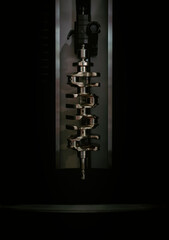 automotive crankshaft on a machining accuracy measuring device