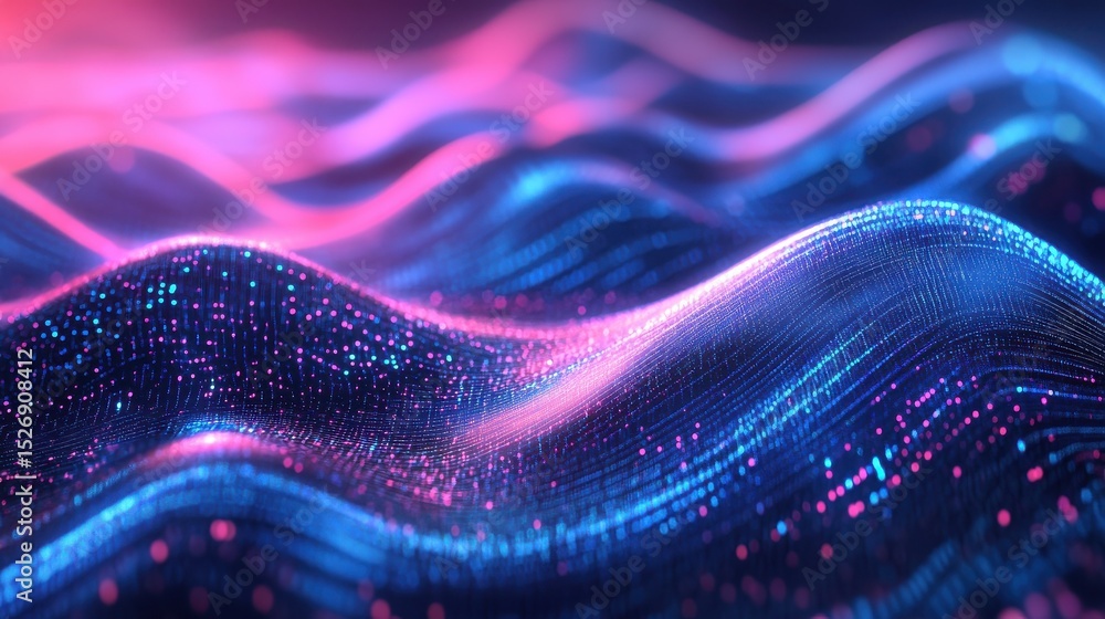 Poster data waves. modern neon abstract backdrop. virtual ciberspace. technology background. web design ill