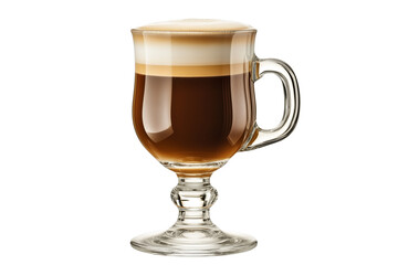 Elegant Irish Coffee Glass isolated on transparent background