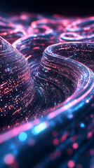 Abstract Pink Blue Swirling Energy Background