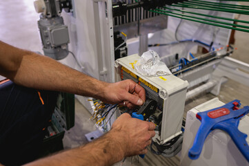 electrician work with wire