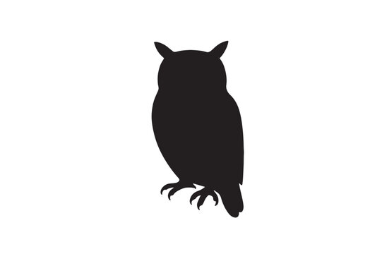 Naklejki Owl silhouette on white background.01