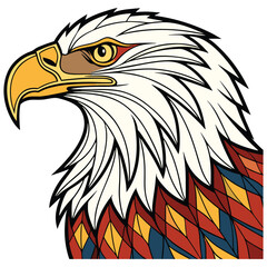 Obraz premium Fierce Eagle Head Illustration – Bold Vector Animal Art Design