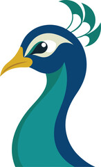 Majestic Peacock Portrait with Feather Crown.