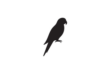 Fototapeta premium Parrot silhouette on white background.01