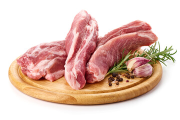 Fresh pork tenderloin, isolated on white background