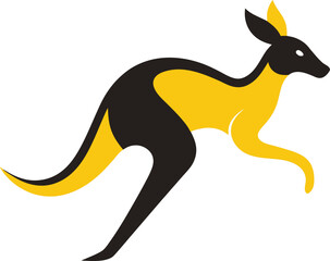 Mid Hop Kangaroo Animal Vector Design.