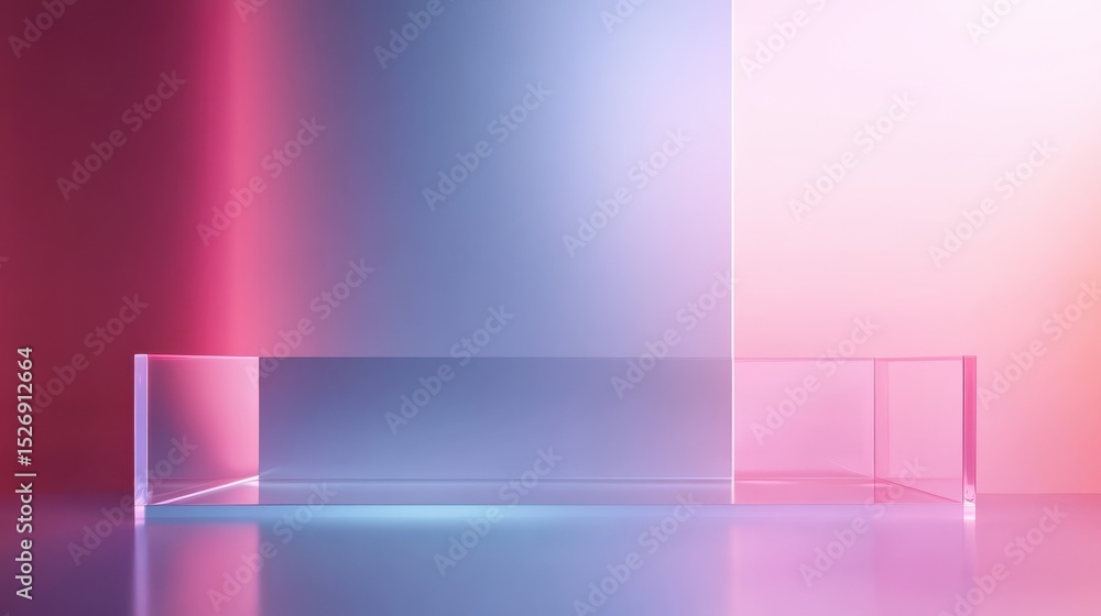 Poster showcase: a sleek and minimalistic abstract background with soft gradients, geometric shapes, and a 