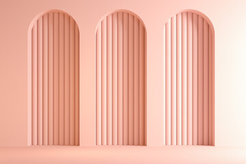 Memphis style conceptual interior room 3d illustration