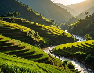 Lush terraced rice paddies (1)