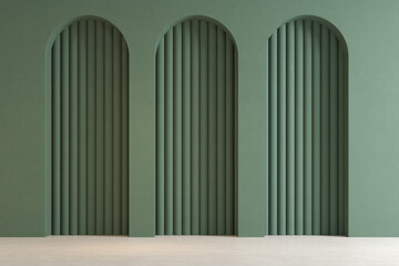 Memphis style conceptual empty interior room 3d illustration