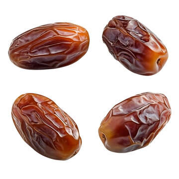 4 Fresh Delicious Desert date fruit on Transparent png