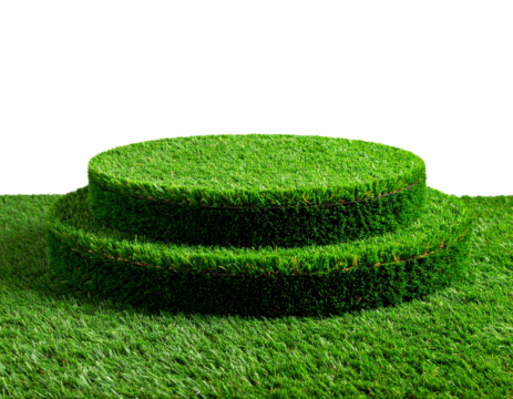  Artificial Grass Covered Podium, Realistic Photo, Transparent PNG