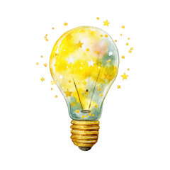Colorful Light Bulb Illustrating Bright Ideas and Creativity in Art Style