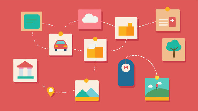 Similar to a map a memory board can guide us through a journey of our memories allowing us to revisit special moments or lessons learned.. Vector illustration