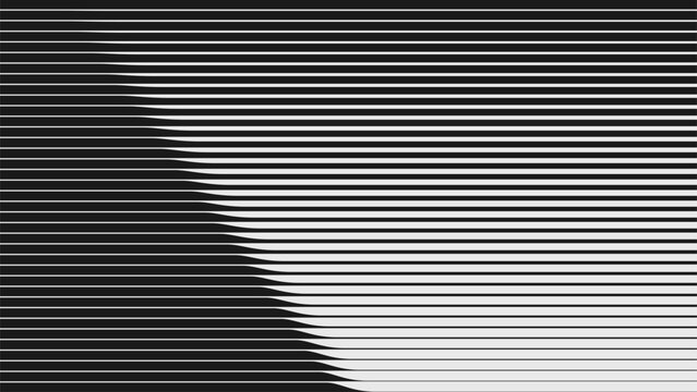 Abstract modern composition in brutalism style, Postmodern geometric ornament with simple shapes in monochrome colors, bold aesthetic, linear transition vector gradient, shape transformation