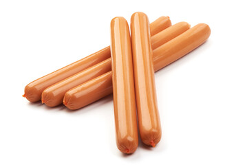 Pork hot dogs, isolated on white background.