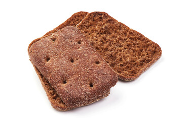 Rye bread, isolated on white background.