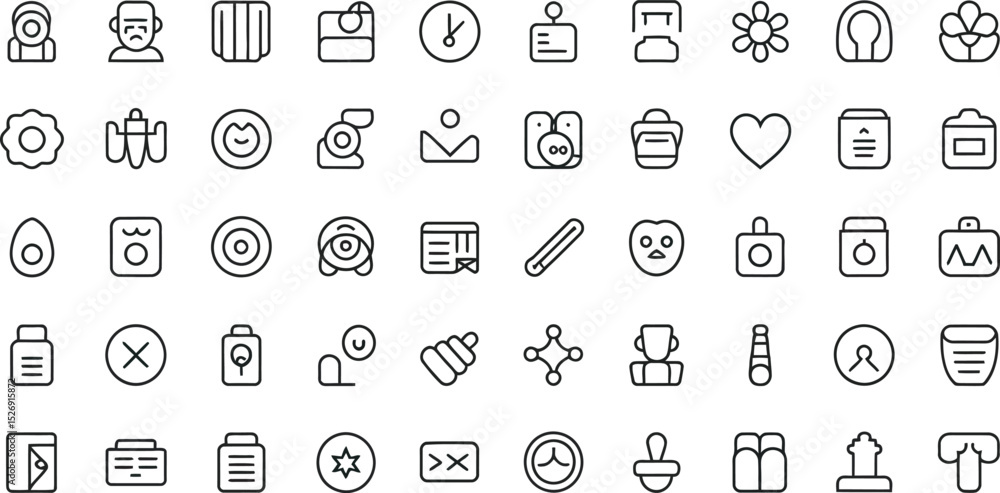 Poster diverse collection of minimalist icon set for web design and interface elements