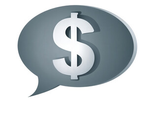 Speech Bubble with Dollar Sign Representing Financial Conversations or Ideas