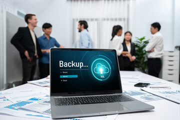 Backup Storage Data Internet Technology Business concept. Database storage cloud technology file...