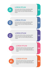 Business infographic template with 5 options, steps, process chart. Can be used for workflow layout, diagram, annual report, web design	
