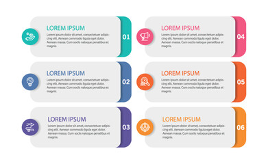 	
Infographic vector design template with 6 options, steps or processes. Can be used for workflow layout, diagram, annual report, web design	
