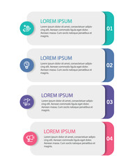 Business infographic design template with 4 options, steps or processes. Can be used for workflow layout, diagram, annual report, web design	

