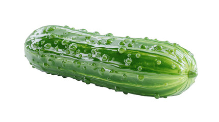 A fresh green cucumber image isolated on transparent background