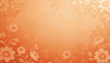 Warm Orange Background with Delicate Floral Patterns and Gradient