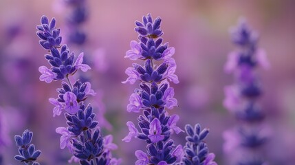Obraz premium Close-up of beautiful purple sage flowers in full bloom, sage, bloom, purple, flowers, close-up, garden, herbal, plant