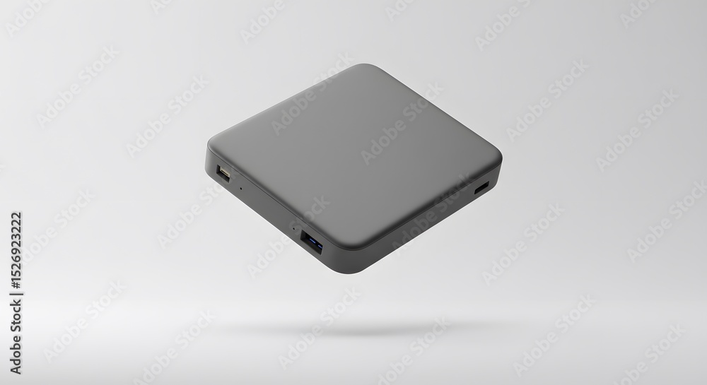 Poster sleek gray external hard drive: portable storage solution for modern computing