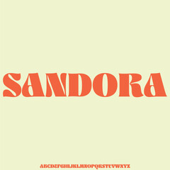 Creative modern retro display font vector with stripe style